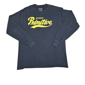 Primitive T Shirt FITS Small Black Long Sleeve Spell Out